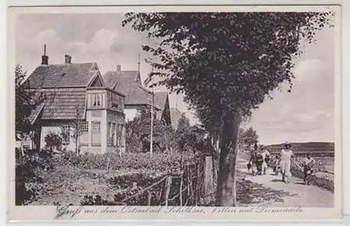 52138 Ak Gruß aus dem Ostseebad Schilksee Villen mit Promenade um 1930