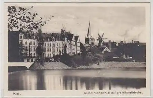 46342 Ak Kiel Nikolaikirche und Windmühle 1927