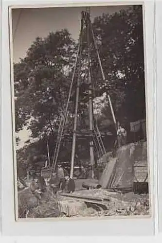 37385 Foto Ak Lauenburg Baustelle mit Bohrer 1929