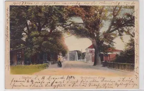 35939 AK Itzehoe - Breitenburger Fähre, Straßenansicht mit Brücke 1905