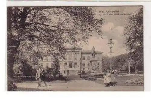 34996 Ak Kiel Universität m. Kaiser-Wilhelm-Denkmal 1914