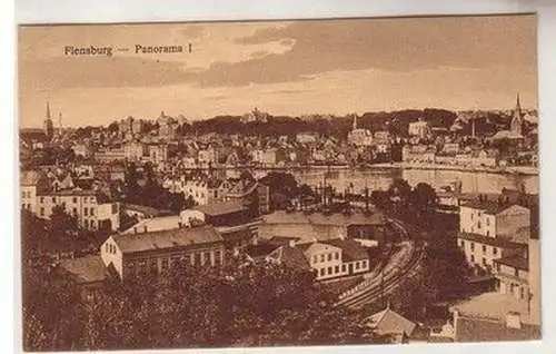 31310 Ak Flensburg Panorama 1924