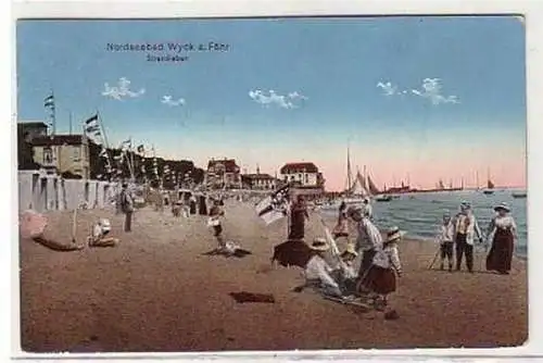 29213 Ak Nordseebad Wyck a. Föhr Strandleben 1921