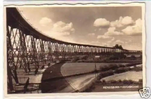 27203 Foto Ak Rendsburg Hochbrücke um 1940