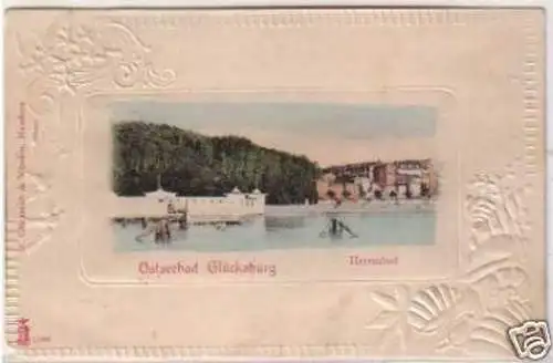 24571 Präge Ak Ostseebad Glücksburg Herrenbad 1900