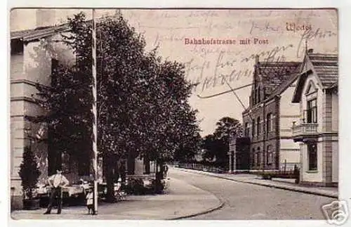 18041 Ak Wedel Bahnhofstraße mit Post 1911