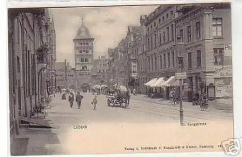 17927 Ak Lübeck Gr.Burgstrasse um 1900