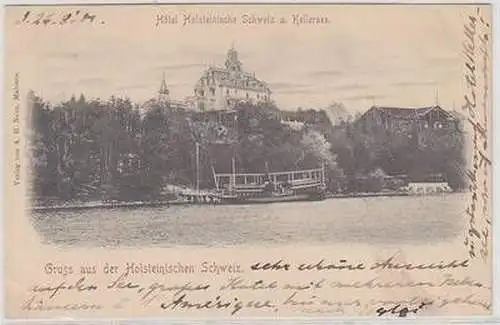 18198 Ak Gruss aus der Holsteinischen Schweiz Hotel am Kellersee um 1900