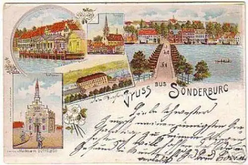 12251 Ak Lithographie Gruß aus Sonderburg 1898