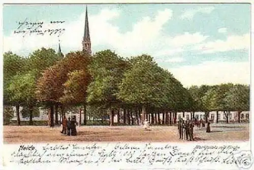 10155 Ak Heide in Holstein Marktplatz mit Kirche 1904