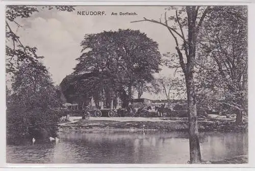 10412 Ak Neudorf Schleswig Holstein am Dorfteich 1913