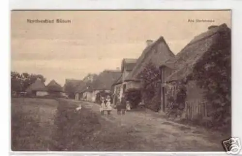 07506 Ak Nordseebad Büsum alte Dorfstraße um 1910