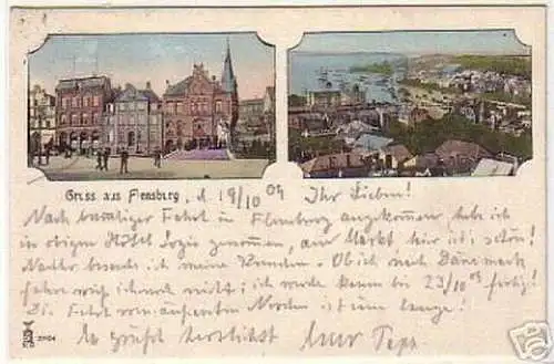 07792 Mehrbild Ak Gru0 aus Flensburg Hotel 1909