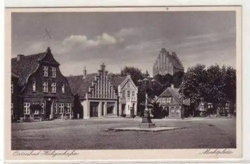 07002 Ak Ostseebad Heiligenhafen Marktplatz um 1930