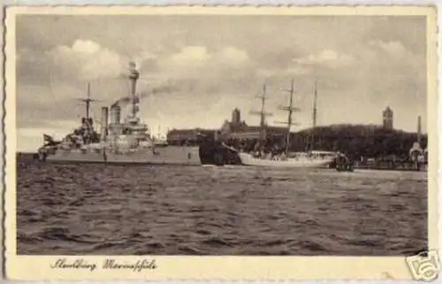 00552 Ak Flensburg Marineschule Kriegsschiff 1939