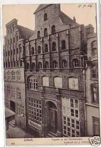 04849 Ak Lübeck Facade in der Fischstraße 1906