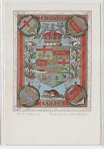 39339 Wappen Ak Lithographie Canada Kanada um 1900