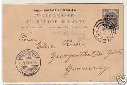 30116 Ganzsachen Postkarte Kap der guten Hoffnung 1906