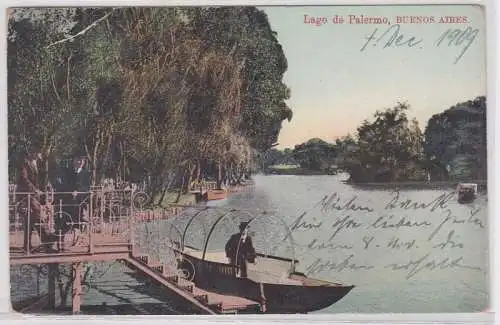 86655 AK Lago de Palermo, Buenos Aires - Blick auf den See mit Bootssteg 1909