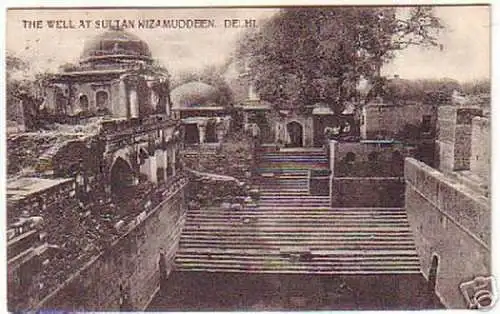 12727 Ak Delhi Indien the Well at Sultan Nizamudden1910