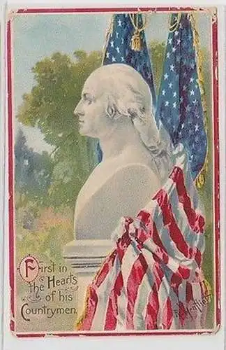 61639 Patriotika Präge Ak USA "First in the Hearts of his Countrymen" 1911