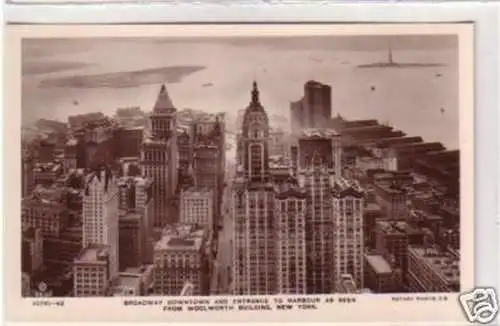 30970 Ak New York Broadway Downtown and Harbour um 1930