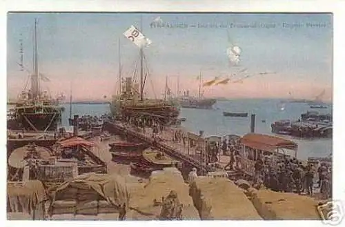 00645 Ak Afrika Alger Überseehafen mit Verkehr um 1910