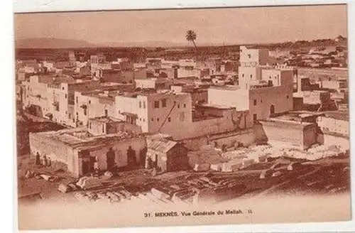 57859 Ak eines deutschen Fremdenlegionärs aus Marokko Meknes Ortsansicht 1927