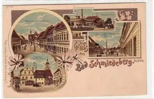 57472 Ak Lithographie Gruss aus Bad Schmiedeberg Bez. Halle um 1900