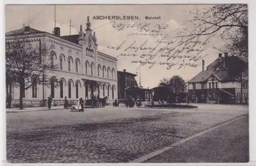 94407 Ak Aschersleben Bahnhof 1917