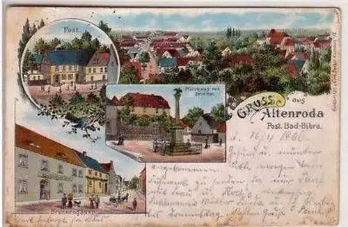 44088 Ak Lithographie Gruß aus Altenroda 1900