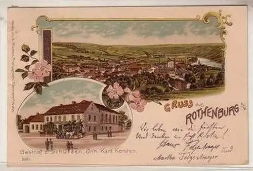 53364 Ak Lithographie Gruss aus Rothenburg an der Saale 1899