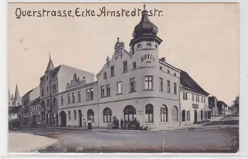 91133 Ak Calbe Querstrasse Ecke Arnstedterstrasse um 1900