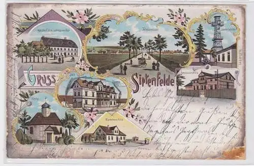 92519 Ak Lithographie Gruß aus Siptenfelde Gasthof, Kirche, Villen 1902