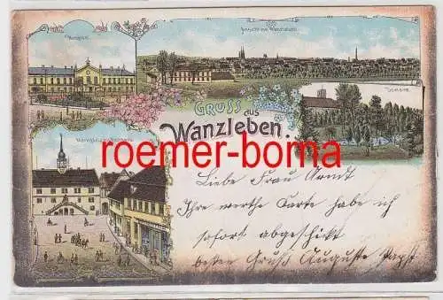 73903 Ak Lithographie Gruß aus Wanzleben Hospital usw. 1898