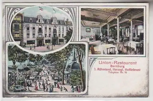 69076 Mehrbild Ak Bernburg Union Restaurant 1910