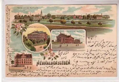 56464 Ak Lithographie Gruß aus Neuhaldensleben 1899