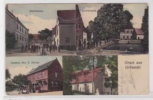 91306 Mehrbild Ak Gruß aus Grössnitz Gasthof & Dorfstrasse 1911