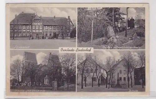 88713 Mehrbild Ak Osmünde Lindenhof Kirche, Denkmal, Schule 1940