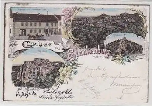 55949 Ak Lithographie Gruß aus Blankenburg am Harz 1899