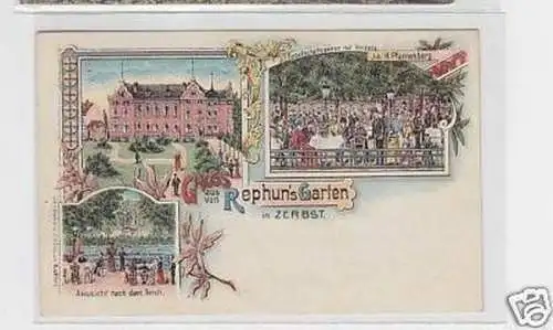 31513 Ak Lithographie Gruß aus Zerbst Gasthof 1898