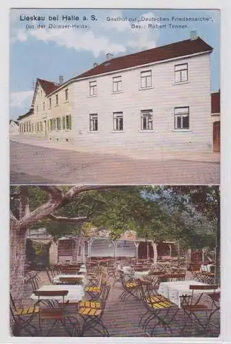 92537 Mehrbild Ak Lieskau bei Halle a.S. Gasthof zur 'Deutschen Friedenseiche'