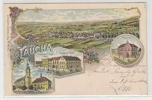 57395 Ak Lithographie Gruß aus Laucha an der Unstrut 1903