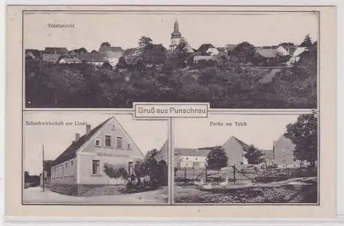 40922 Mehrbild Ak Gruß aus Punschrau Gasthof, Teich usw. um 1920