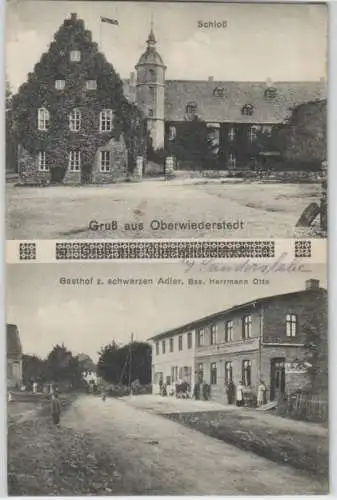 92516 Mehrbild Ak Gruß aus Oberwiederstedt Gasthof zum schwarzen Adler 1914