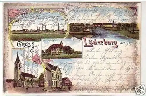 32396 Ak Lithographie Gruss aus Löderburg 1898