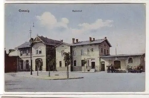 60657 Ak Coswig in Anhalt Bahnhof 1921