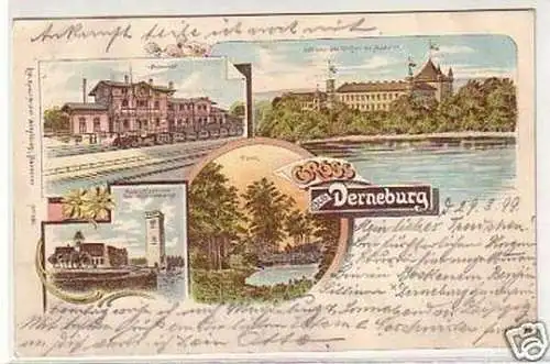 20919 Ak Lithographie Gruß aus Derneburg 1899