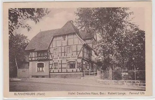 70503 Ak Blankenburg (Harz) Hotel Deutsches Haus 1929