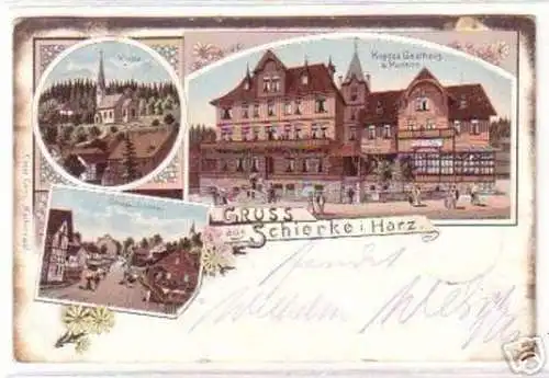 18830 Ak Lithographie Gruß aus Schierke im Harz 1896